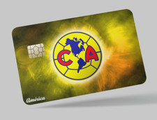 CLUB AMERICA , 2 pc credit card skin  DEBIT CARD,TROLLEY  GYM,STICKER