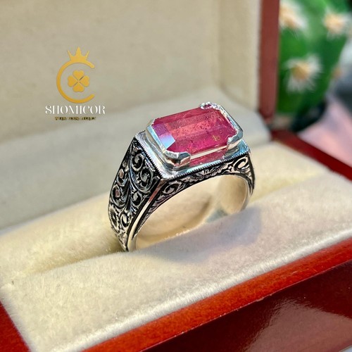 Handgefertigter Ring mit natürlicher Rubingravur - ein schönes Geschenk mit Sorgfalt gefertigt - Bild 2 von 7