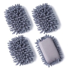 Microfiber Shag Whiteboard Eraser Washable Classroom Supplies 4 Pack Grey