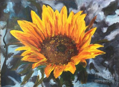 new handmade Painting on canvas Vibrant Sunflowers painted by Wendy