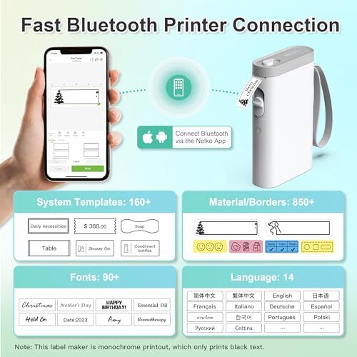 Bluetooth Label Maker P21 with Tape, Wireless Mini White Label Printer