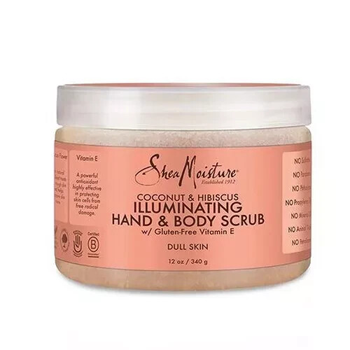 Shea Moisture Coconut & Hibiscus ILLUMINATING Hand & Body Scrub 12 Oz  💥 NEW 💥
