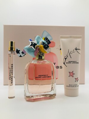 Marc Jacobs Perfect 3pc Set Women Parfum Spray 3.3 oz Body Lotion