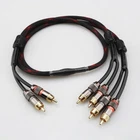 Hifi Extension Cable Gold Plated RCA Plug Splitter 2 Male to 4 Male RCA Adapter
