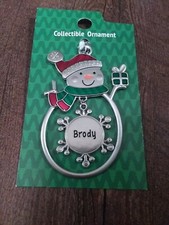 Christmas Snowman Personalize "Brody" Collectable with Silver Finish New.