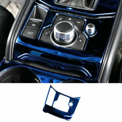 2x Blue Titanium Central Console Gear Shift Panel Trim For Mazda