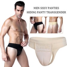 Mens Hiding Gaff Panty Camel Toe Panties Crossdressing Thong Penis Briefs Black