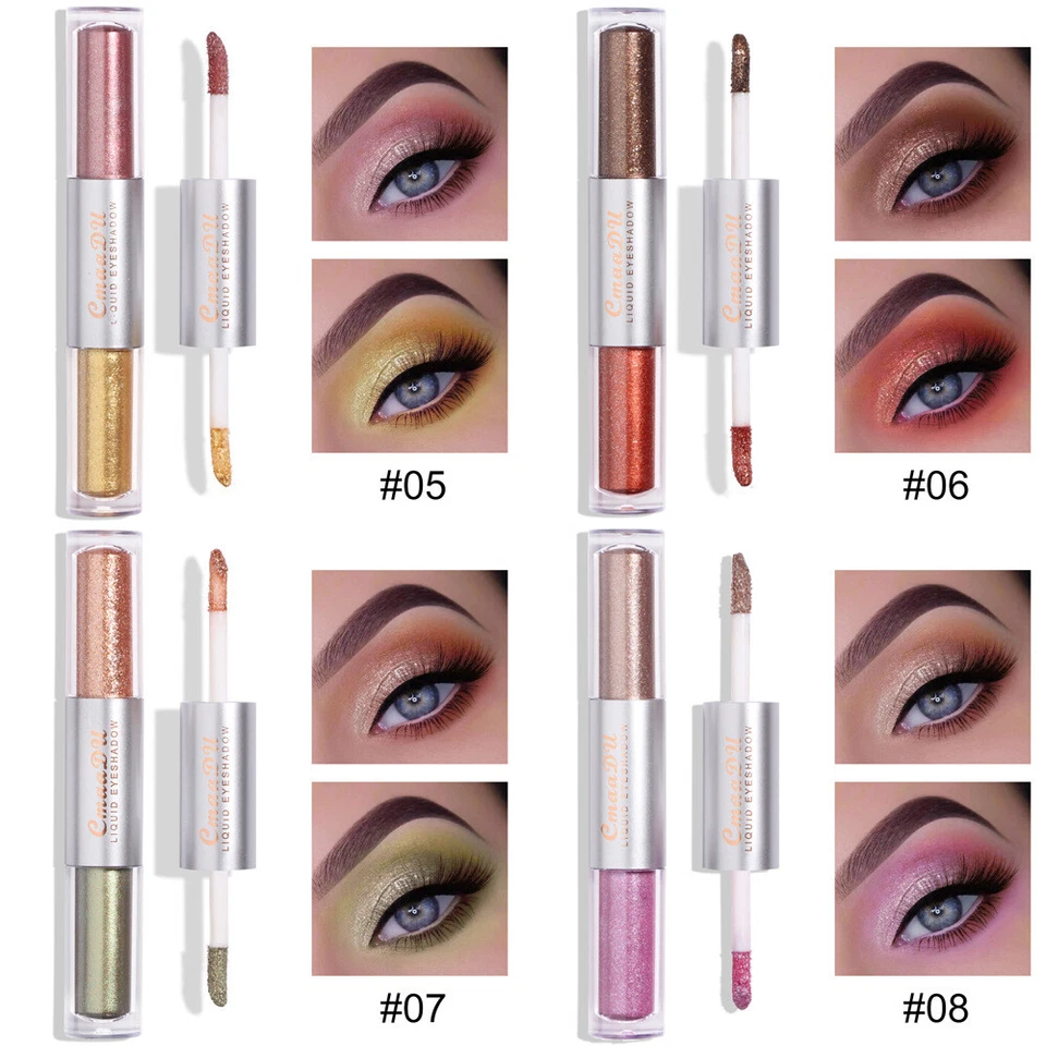 8 Color 4Pcs/Set 2 IN 1 Golden Pearl Shimmer Eye Shadow Mineral Gloss Eyeshadow - Image 2 of 4