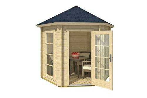Gartenpavillon Inverness ISO 44 Blockhaus Holzhaus Schuppen 280x242cm 44mm Holz - Bild 2 von 3