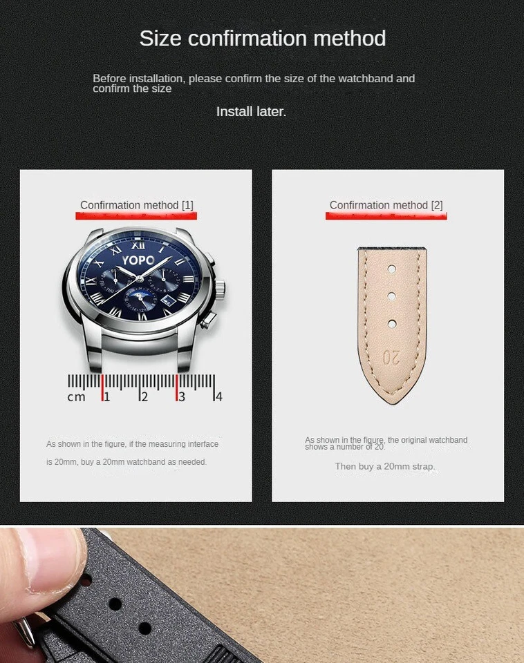 High Quality Genuine Leather Watch Strap Cowhide Colourful WristBand 10mm-24mm - Image 2 of 4