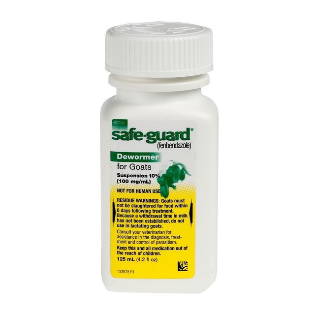 SafeGuard Goat Oral Liquid Dewormer 125ml Fenbendazole 10 100mg per