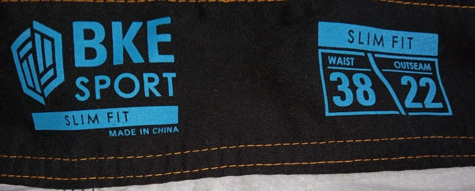 Pantalones Cortos de Tabla Hebilla BKE Sport Para Hombre 38 Calce Ajustado Rayas Gris Naranja Azul Foto 3 de 4