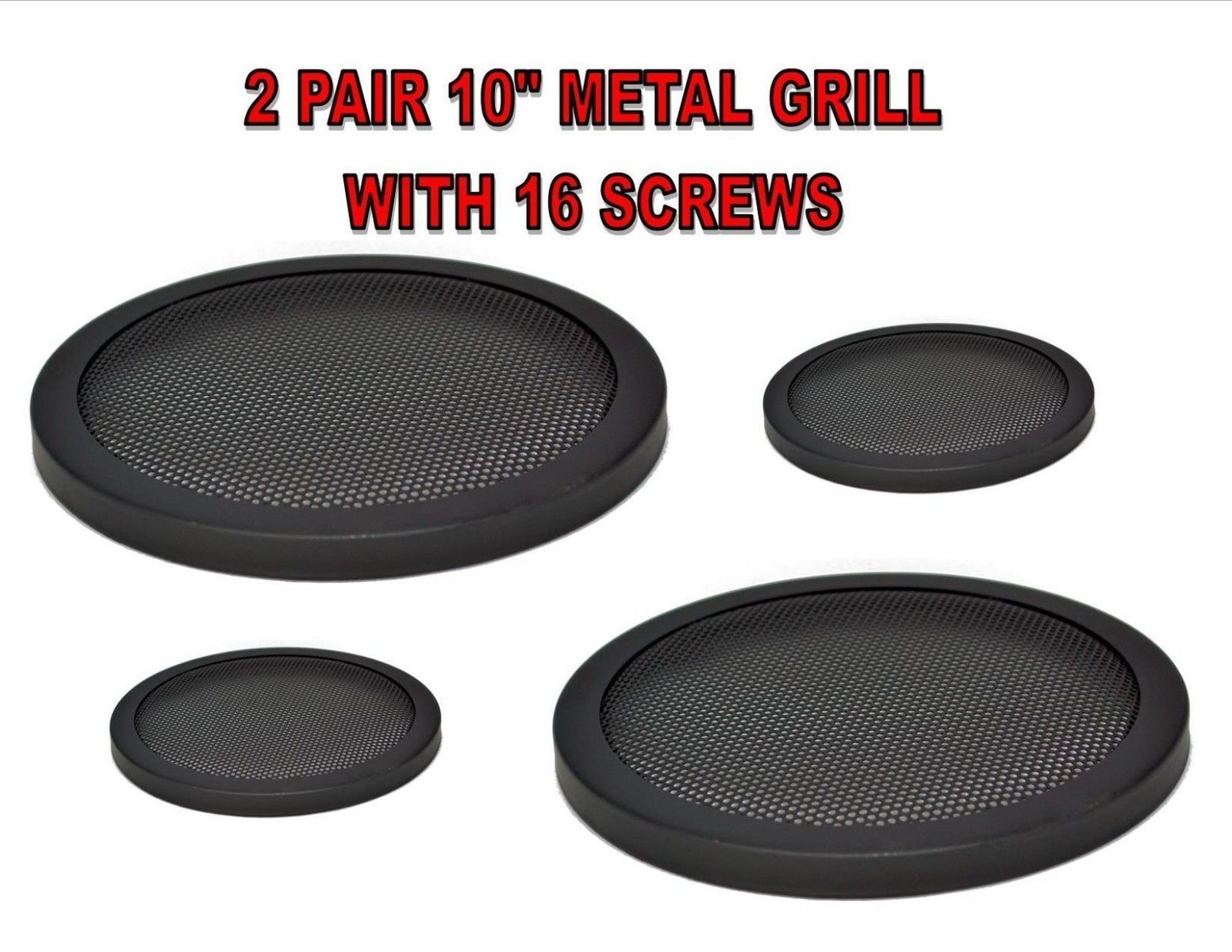 10 Inch Speaker Metal Mesh Grills 4 PCS DJ Car Audio W Clips Screws GT 10