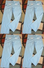 4 pc White Swan Unisex Drawstring Cargo Scrub pants Sz S Bermuda Blue 14020