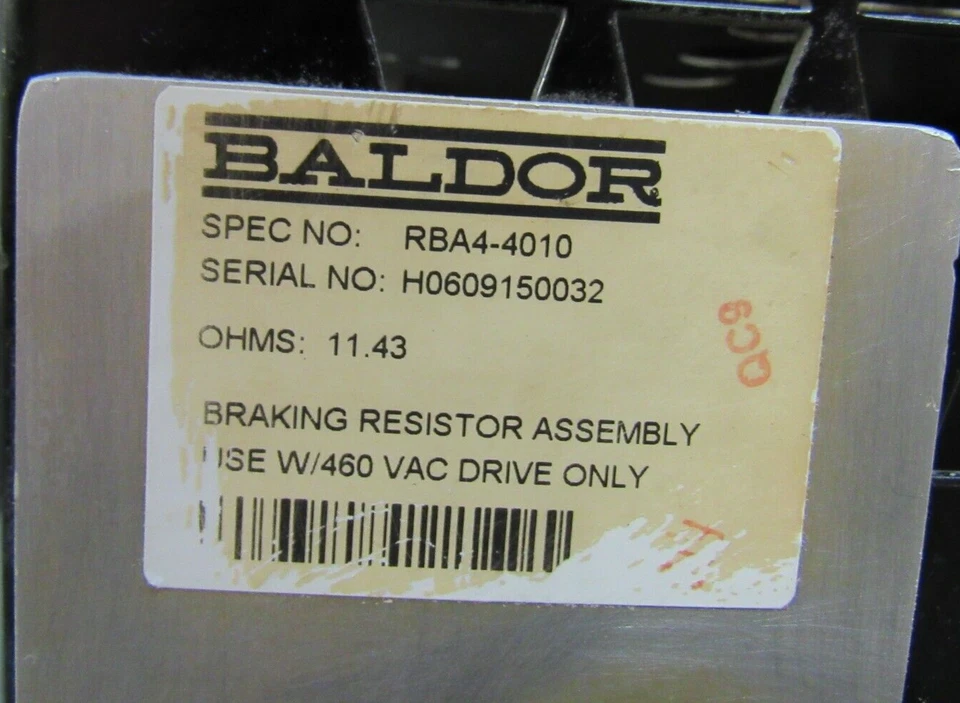 MONTAJE RESISTENCIA FRENO BALDOR RBA4-4010 11,43 OHMIOS - USADO Foto 2 de 4