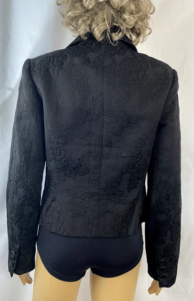 Blazer/chaqueta Jacob para mujer negra lisa floral jacquard, talla 9/10 Foto 4 de 4