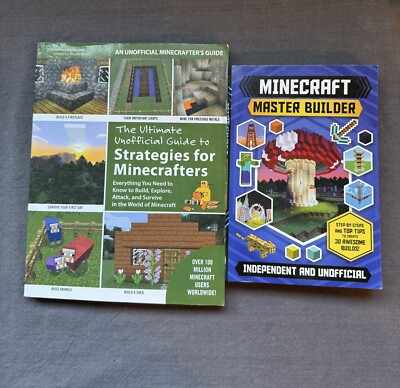 Minecraft Master Builder Independent Unofficial Paperback Strategies Book Lot 2