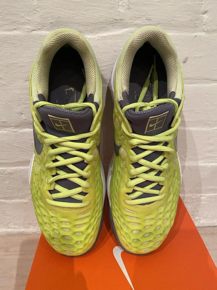Nike Court Zoom Cage 3 HC Volt Glow Mens Tennis Rafa Nadal Size