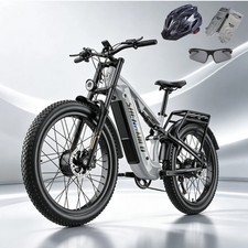 Dual Motor Electric Bike 26" Fat Tyre E-Bike 48V 25Ah Long Range Mountain Bike