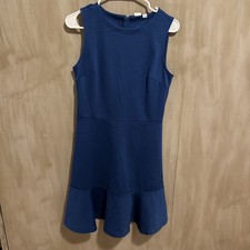 Women's GAP Electric Blue Fit & Flare Ponte Flutter Mini Dress Sz 6 Tall-H33