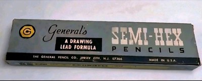 General's SEMI-HEX Drawing #498 No 2 Firm 12 Pack USA Vintage