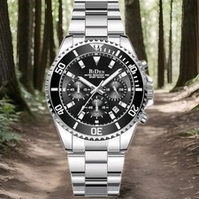 Herrenuhr Chronograph Analog Quarz Uhr 43mm m...