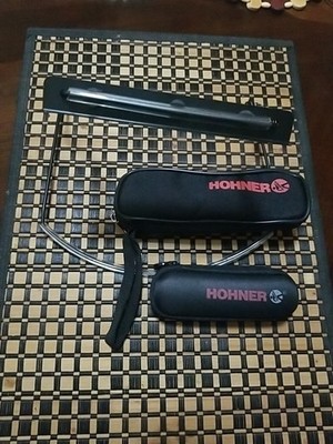 Harmonica Holder And 2 Harmonica Cases. One For Small Harmonica One For Large...