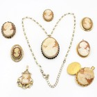 Vintage Cameo Necklace 15.25-20IN Pin Earring Pendant Jewelry Lot of 44 #M1389-1 — photo 8