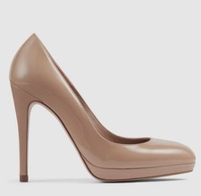 LK Bennett Patent Taupe Sledge Shoe Size 7 Kate Middleton Favourite Party Office