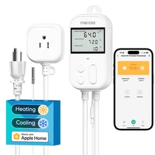 Smart Temperature Controller 15A 1800W, Smart Wi-Fi Thermostat Controlled Out...