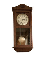 Antique German Junghans Wall Clock , Oak, 1900s