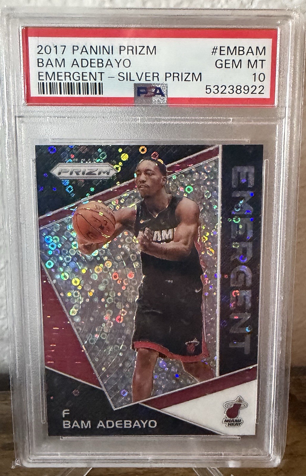 2017 Panini Prizm Bam Adebayo Emergent Silver Prizm PSA 10