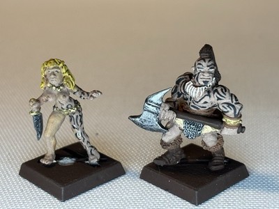 2x Vtg Citadel Barbarians Metal Miniatures 1980s OOP Oldhammer Amazon Female