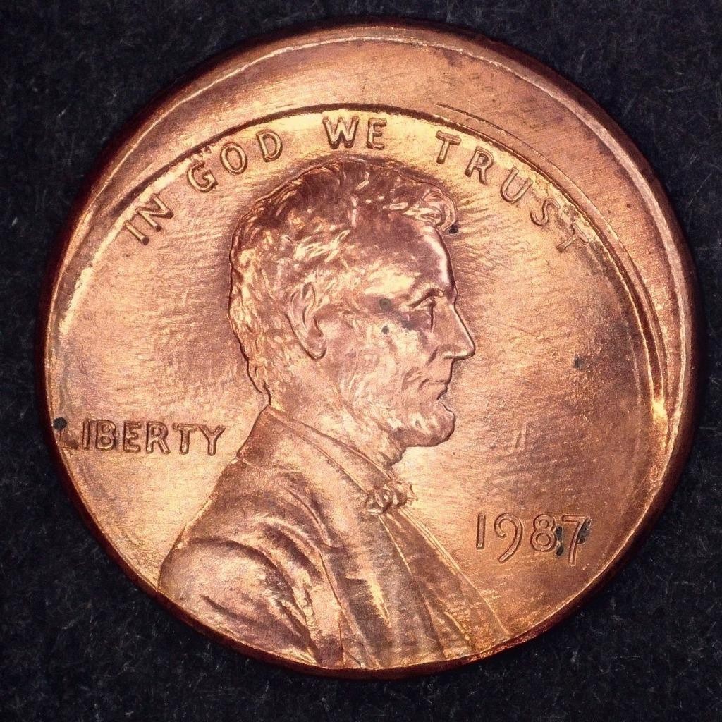 (( ERROR )) 1987 Off Center Lincoln Memorial Penny (( RD ))  ** COINS ** 0514-05