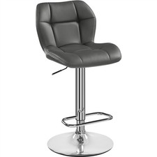 Sgabello da Bar Regolabile Sedia Girevole in Similcuoio con Schienale per Casa