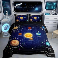 Feelyou Outer Space Comforter Set Boys Universe Planet Bedding Set For Kids