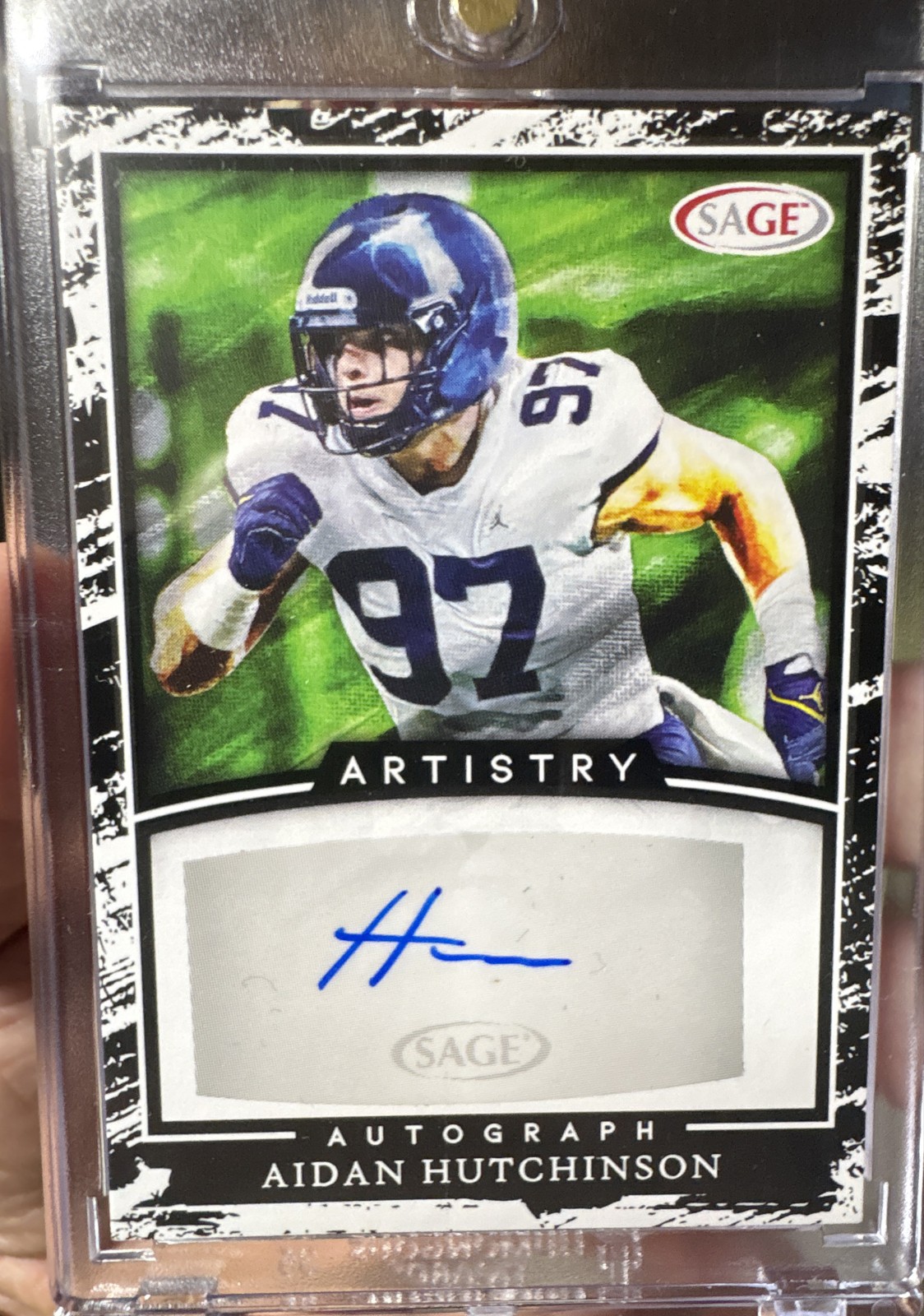 Aidan Hutchinson Sage Artistry Autographs #AAH Base
