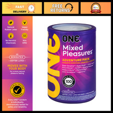 Mixed Pleasures Variety Pack of 100 Latex Condoms  Ultra-Thin, Ribbed  Lubrica