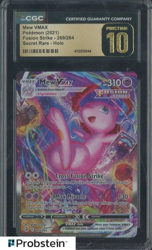2021 Pokemon Fusion Strike #269/264 Mew Vmax Holo CGC 10 PRISTINE
