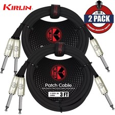 2-PACK Kirlin 6FT 1/4" Mono To Dual 1/4" Mono Noise-Free Y-Cable Y-321 PR-06/BK