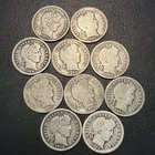 Lot of 10 Silver Barber Dimes - 1899-1914