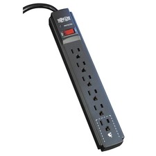 TRIPP LITE TLP606B Surge Protector Strip,6 Outlet,Blk 4HHG7