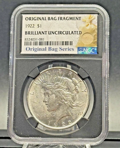 1922 Peace Dollar BU 💥 Bag Fragment – .900 Silver NGC Pedigree 🪙