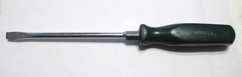 S-K Tools 5/16" x 6" Slotted Screwdriver 81003  Green Hard Handle Made in France
