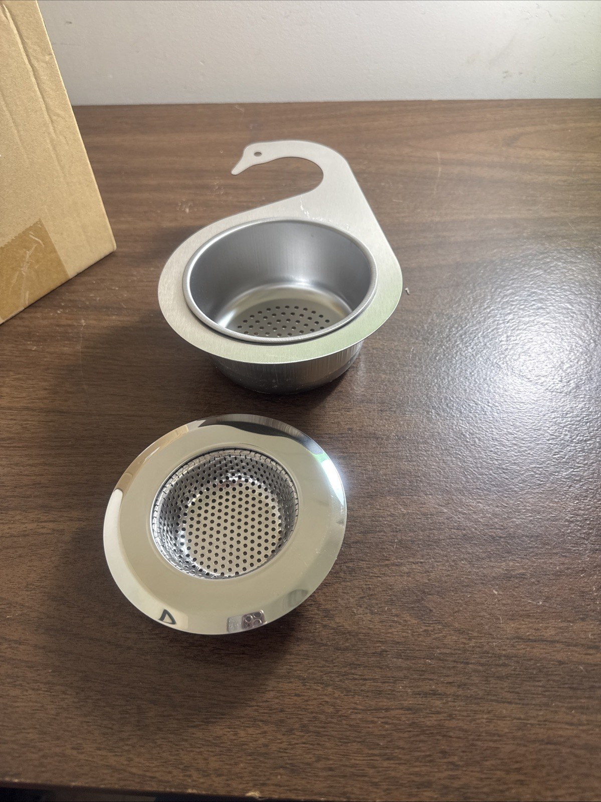 Stainless Steel Swan Sink Strainer Basket, Hanging Sink Strainer Colander Basket