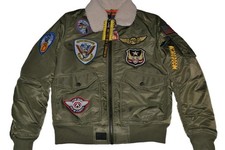 AUTHENTIC MENS TOP GUN "CORONADO" NYLON JACKET ARMY GREEN NWT