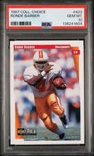 1997 Collector's Choice #423 Ronde Barber ROOKIE Error Card PSA 10 HOF RARE  
