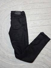 AllSaints Women's Black Denim Exposed Zipper Skinny Jeans Size 28