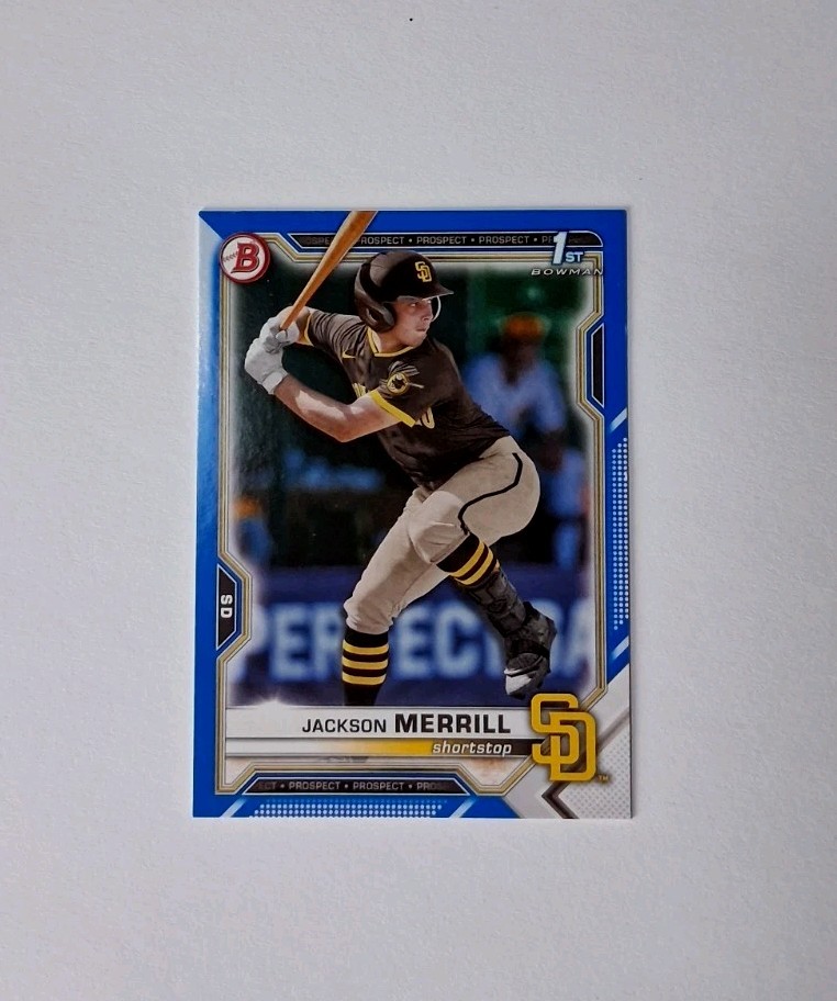 2021 Bowman Draft  #BD-119 Jackson Merrill  blue border /150   1st card