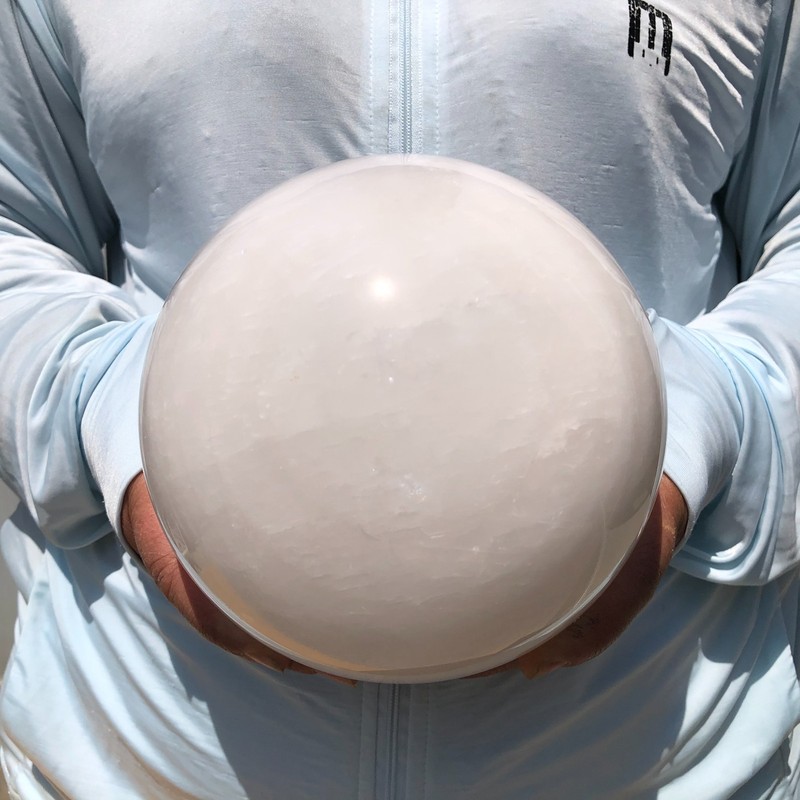 9.6LB Natural white Quartz sphere Crystal ball Mineral specimen Healing